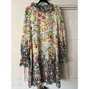 NWT Molly Moorkamp 12 Delphine Embroidered Statement Shift Dress